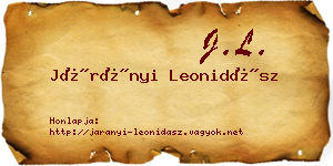 Járányi Leonidász névjegykártya